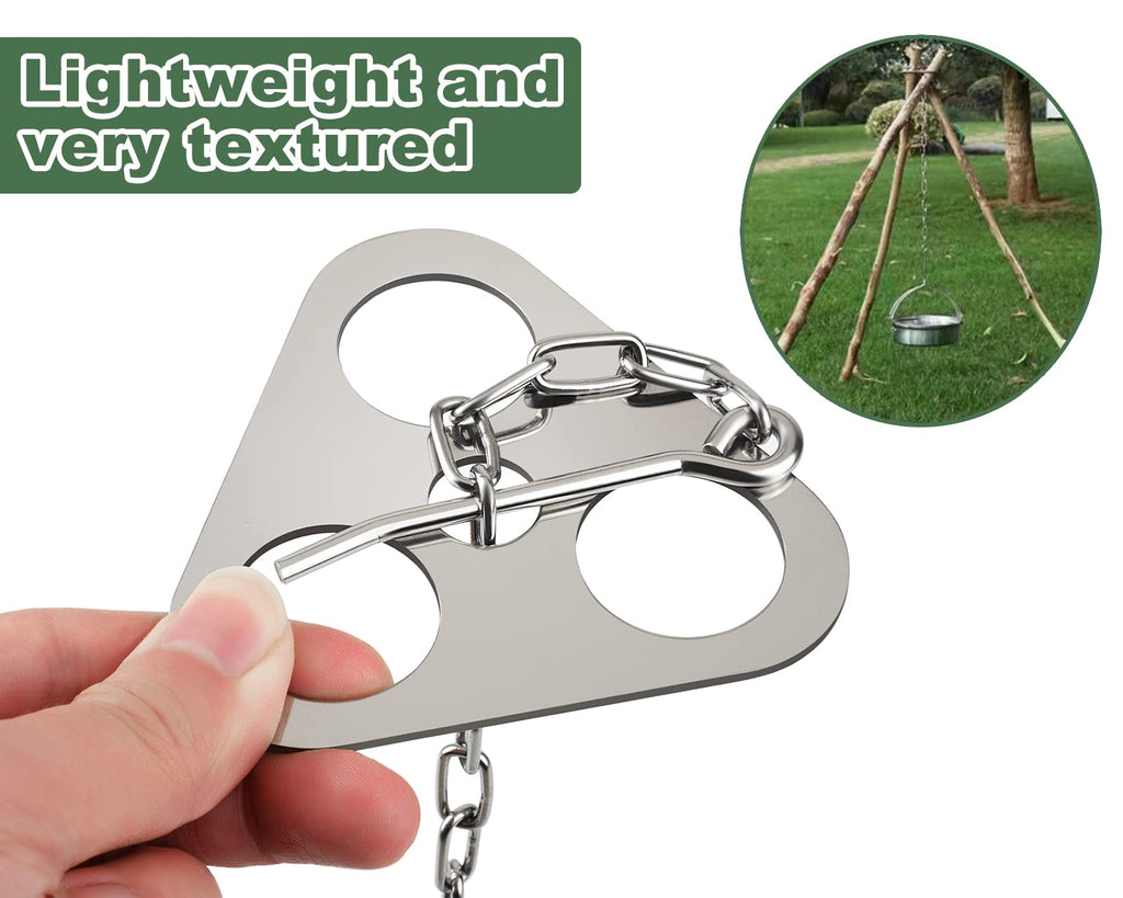 Ds. Distinctive Style Camping Tripod Board Turn Branches Into Stainless Steel Campfire Tripod With Adjustable Chain Camp Grill A