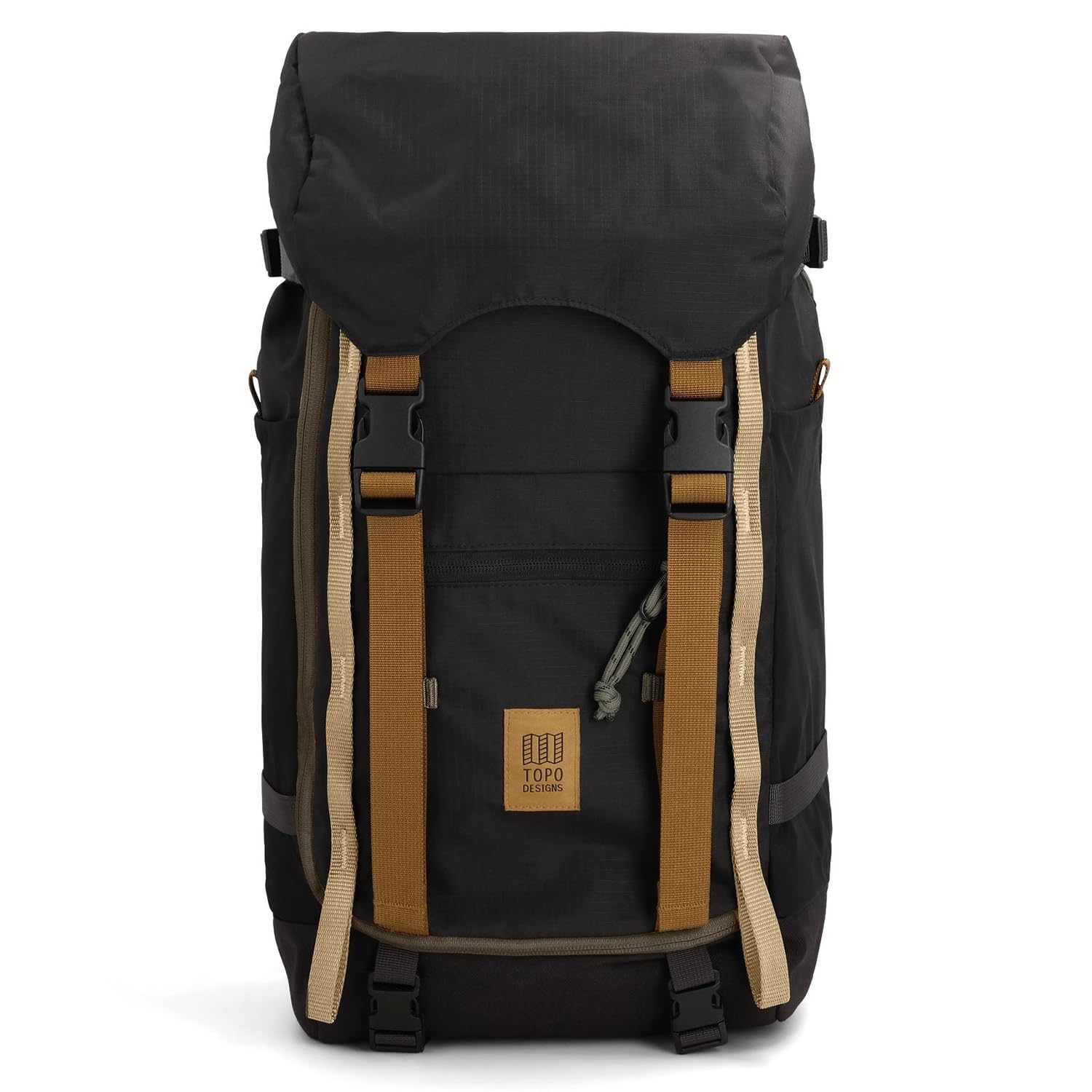 Topo Designs Rover Trail Pack 22L, Molded Back Panel, Waist Belt, Water Bottle Pockets (Black/Neutral)