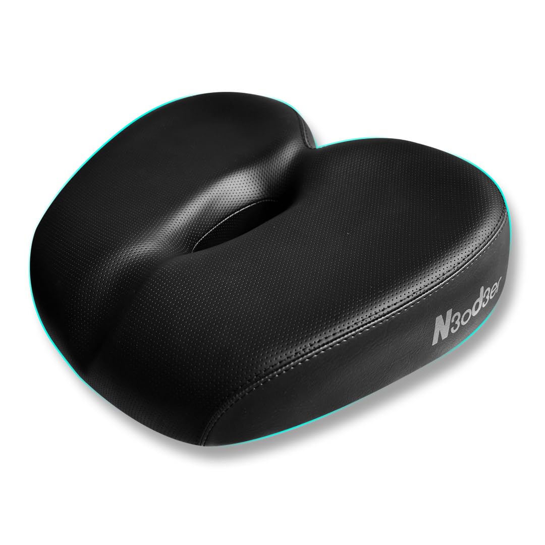 N3Od3Er Comfortable Bicycle Saddle For Exercise And Road Bicycle Oversized Comfort Seat For Stationary Extra Wide Replacement Pa