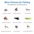 Ansnbo 36 Pcs Fly Fishing Flies Kit, Hand Tied Trout Bass Fly Assortment With Fly Box, Dry Wet Nymph Flies Streamers Fly Fishing
