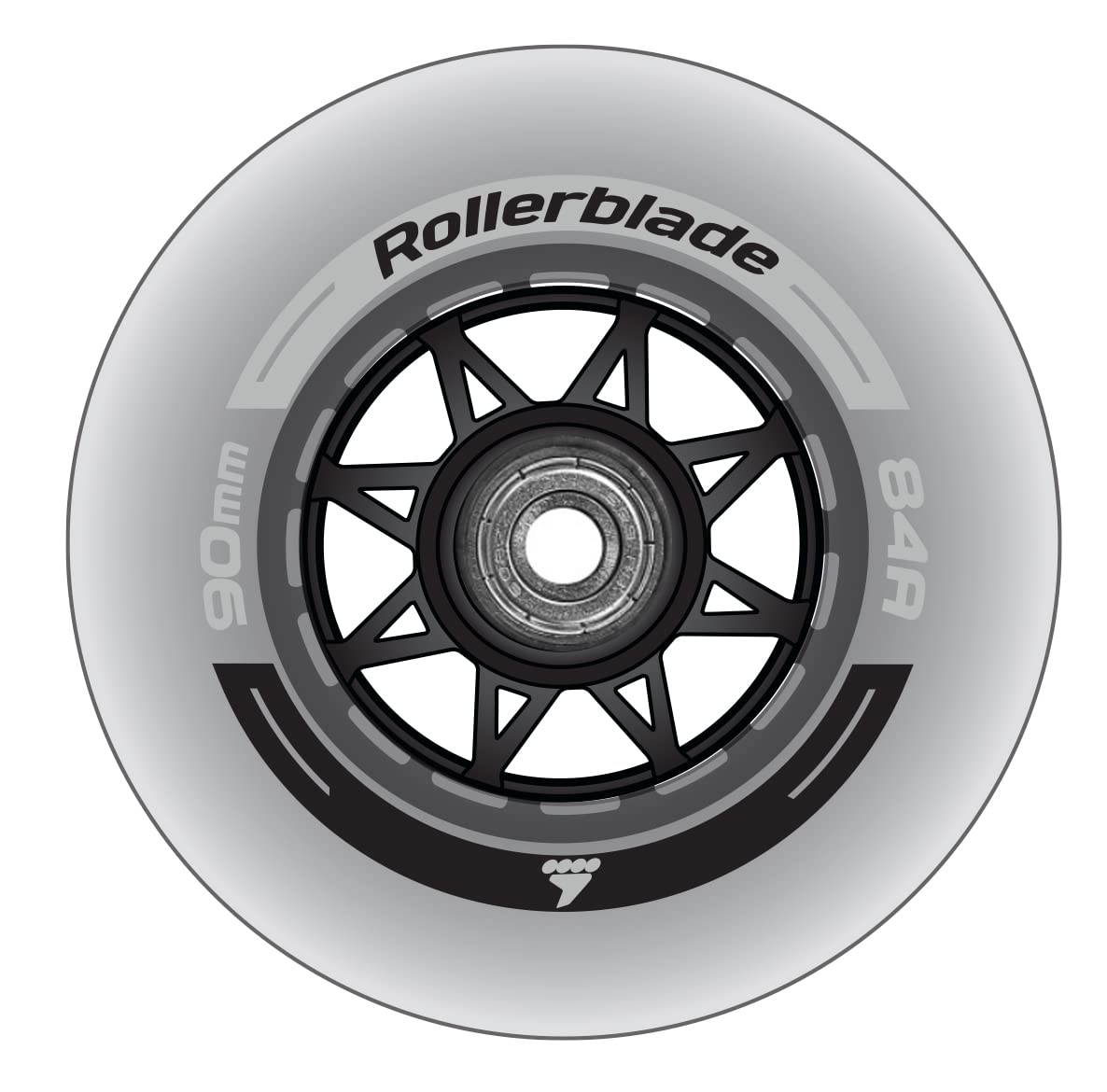 Rollerblade 90Mm Xt Wheelkit With Sg9 Bearings, 8 Pack
