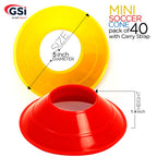 Gsi Mini Cones For Sports | Pack Of 40 | Comes With Shoulder Strap | For Agility Training Drills