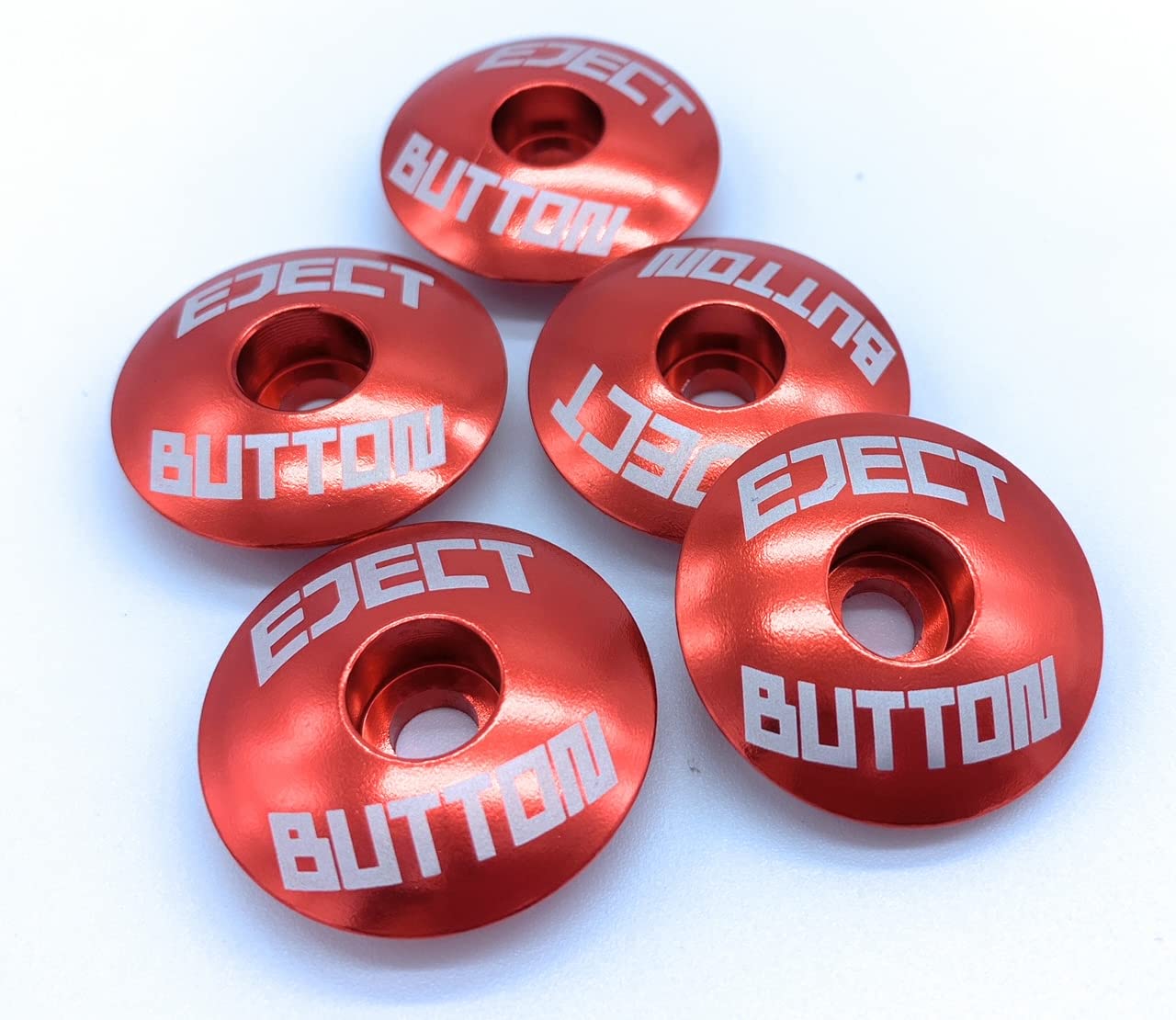 Dubbs Hardware Headset Top Cap 1-1/8 Aluminum Mtb Bike Bicycle Headset Cover Stem Mountain Bike Road (Red Eject)