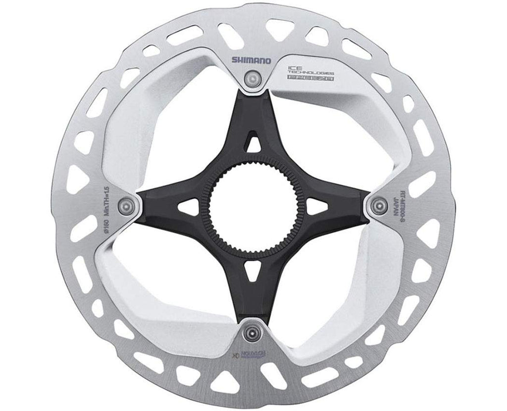 Shimano Rt-Mt800-S Disc Rotor - 160Mm, Center-Lock, Silver/Black