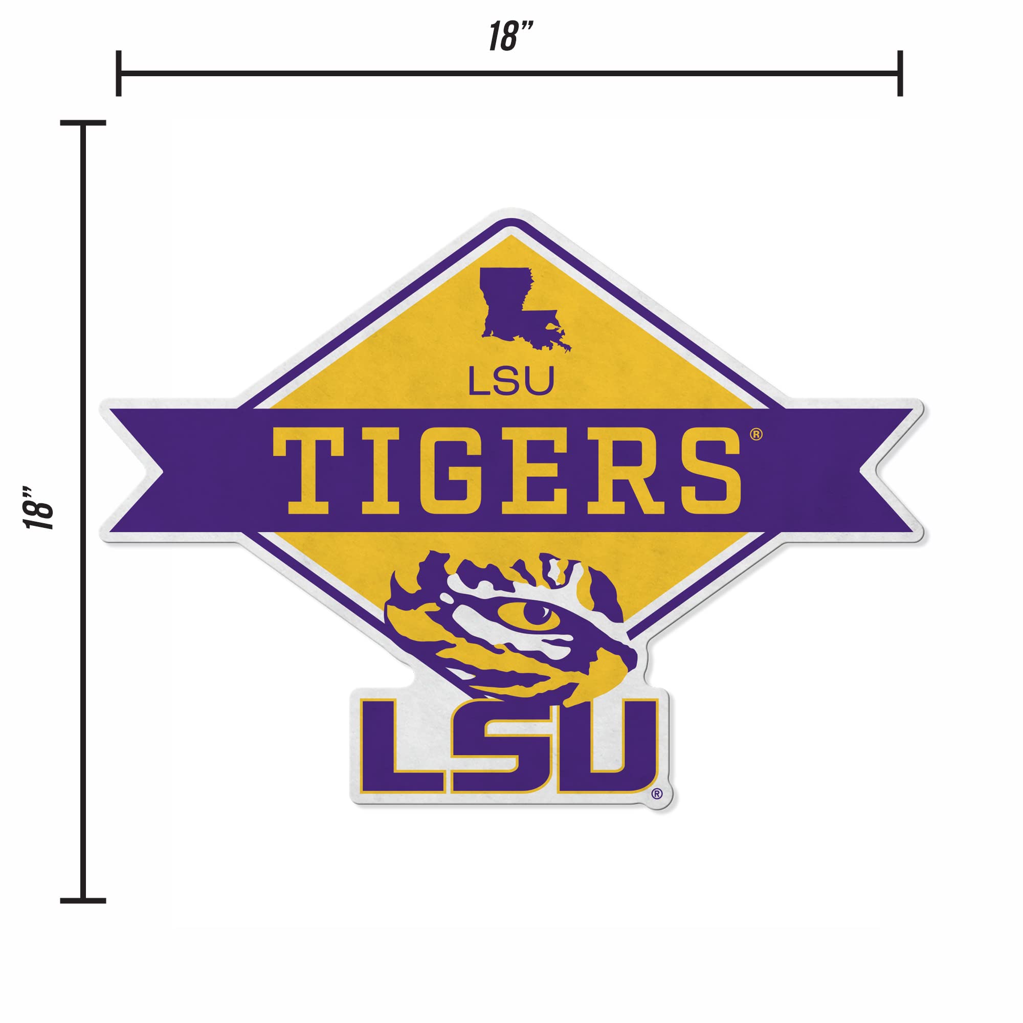 Rico Industries Ncaa Lsu Tigers Diamond Shape Cut Pennant - Home And Living Room D  Cor - Soft Felt Ez To Hang