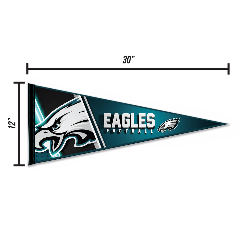 Rico Industries Nfl Football Philadelphia Eagles Primary 12'' X 30'' Felt Wall D  Cor Pennant - Great For Home/Bed Room/Man Cave