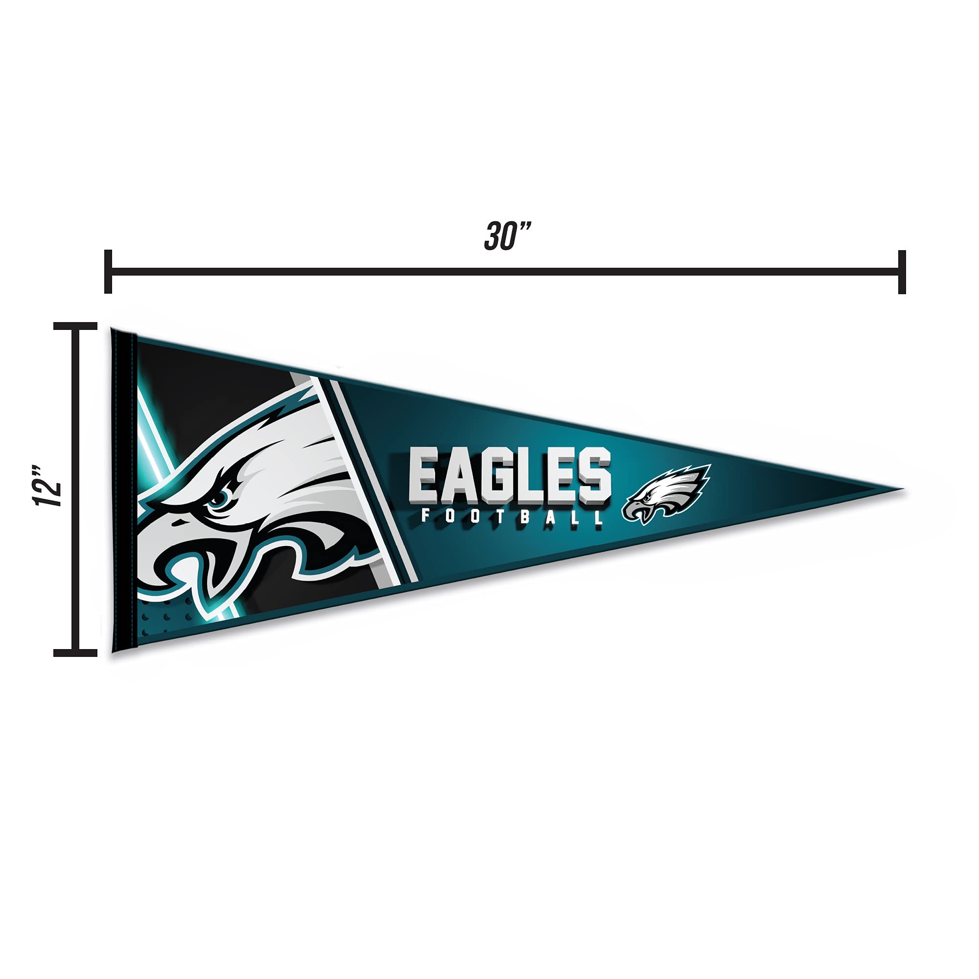 Rico Industries Nfl Football Philadelphia Eagles Primary 12'' X 30'' Felt Wall D  Cor Pennant - Great For Home/Bed Room/Man Cave