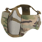 Onetigris 6'' Foldable Half Face Mesh Mask With Ear Protection, Tactical Lower Face Protective Mask (Camo Color)