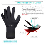 Omgear Neoprene Gloves For Snorkeling Diving Kayaking Surfing Spearfishing All Watersports (Black, Xl)