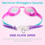 Keary Kids Swim Goggles Swimming Goggles For Toddler Children Girls Boys Youth, Anti-Fog Waterproof Uv Protection Clear Vision M