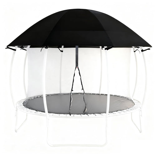12FT Dome Trampoline Canopy Cover for Backyard Trampolines, 600D Heavy-Duty Waterproof Fabric with Taped Seams, Curved Roof Desi