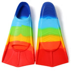Foyinbet Kids Swim Fins,Short Youth Fins Swimming Flippers For Lap Swimming And Training For Child,Girls,Boys Rainbow Xxs