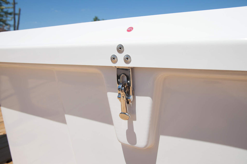 Taylor Made Stow 'N Go Fiberglass Dock Box With Top Seat - Large (29H X 72''W X 29''D) - Durable And Secure Storage For Boat Acc