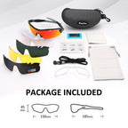 Polarized Sports Sunglasses For Men Women With 5 Interchangeable Lenes For Cycling Sunglasses Running Baseball Golf Softball Dri