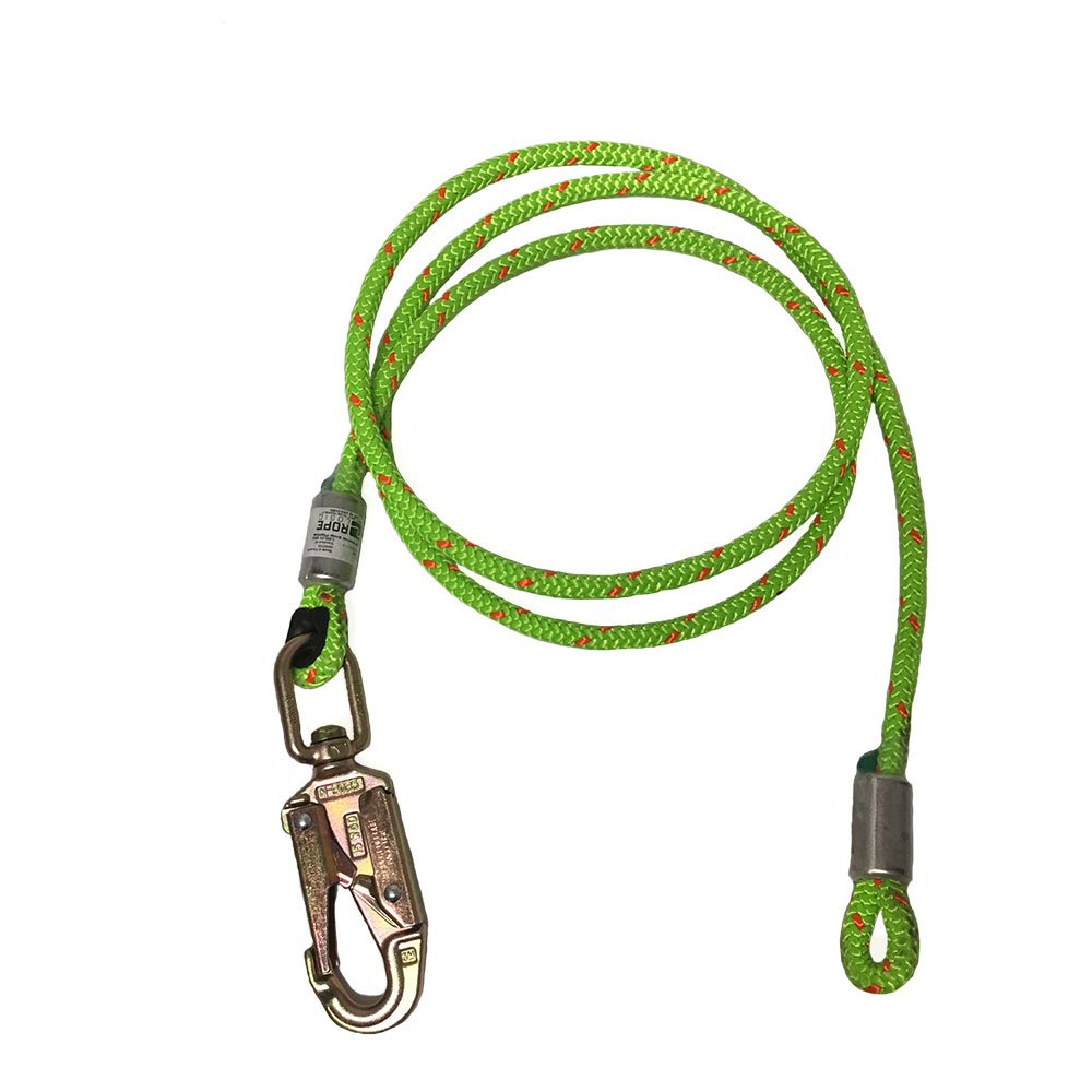 Rope Logic 1/2'' X 12' Wire Core Swivel Snap Flipline Green