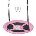 LDAILY Moccha Flying Saucer Tree Swing, Giant 40    Round Swing with Metal Frame, Adjustable Hanging Rope, Waterproof 900D Oxfor