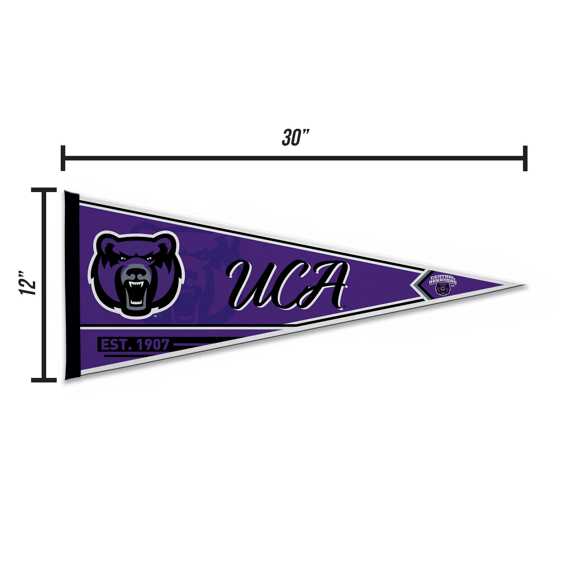 Rico Industries Ncaa Central Arkansas Bears Classic 12'' X 30'' Felt Wall D  Cor Pennant - Great For Home/Bed Room/Man Cave D  C