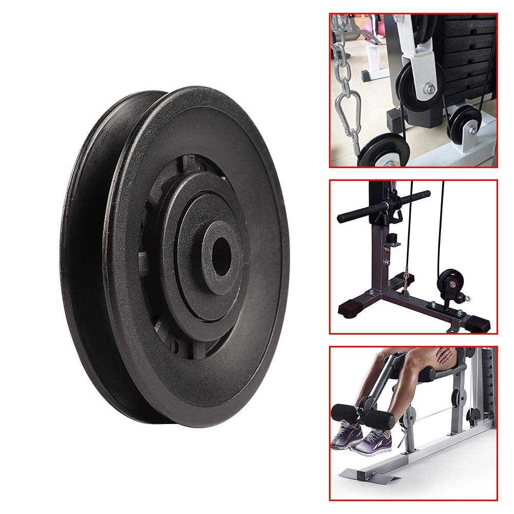 Topfinder 90Mm(3.54Inch) Universal Bearing Pulley Wheel For Cable Machine Gym Equipment Part Garage Door (2 Pcs)