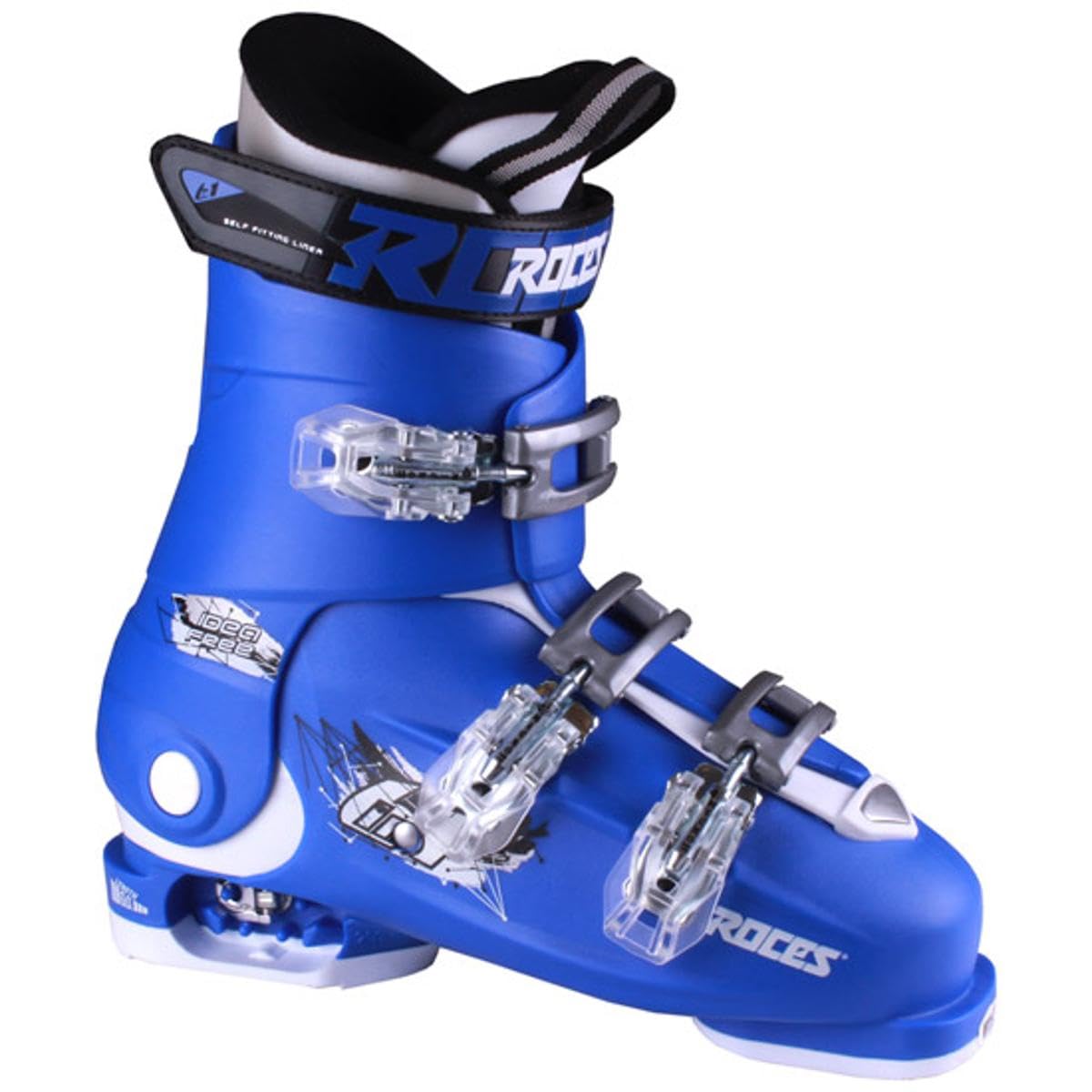 ROCES IDEA UP Adjustable Ski Boots for Kids, Color Deep Blue/White Size, 22.5-25.5