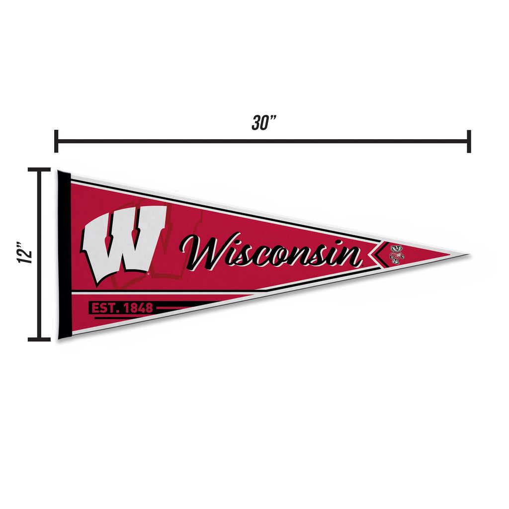 Rico Industries Ncaa Wisconsin Badgers Classic 12'' X 30'' Felt Wall D  Cor Pennant - Great For Home/Bed Room/Man Cave D  Cor