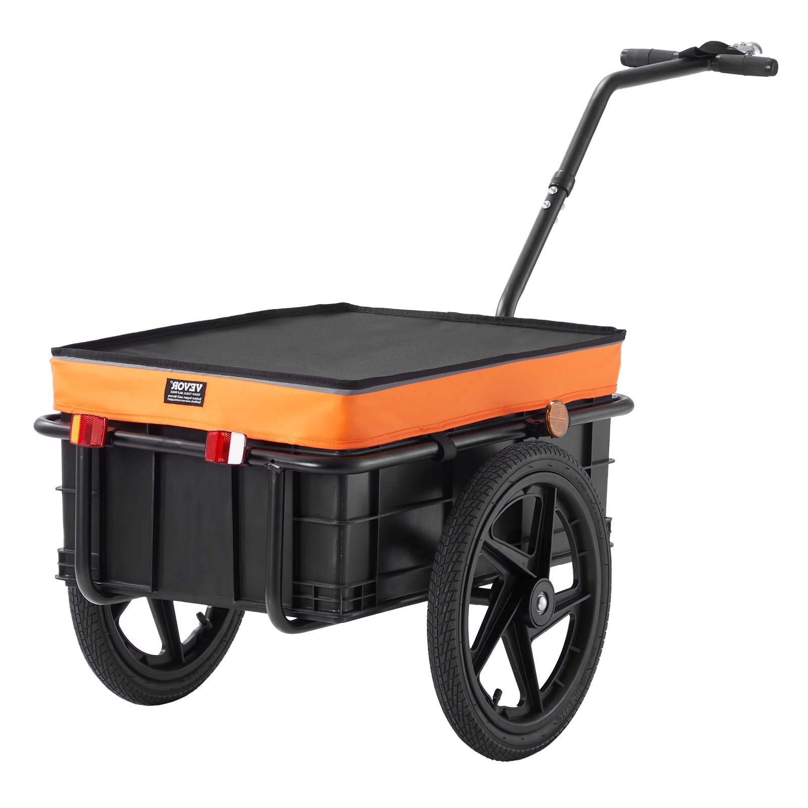 Vevor Bike Cargo Trailer, 88 Lbs Load Capacity, Heavy-Duty Bicycle Wagon Cart, Foldable Compact Storage With Universal Hitch, Wa