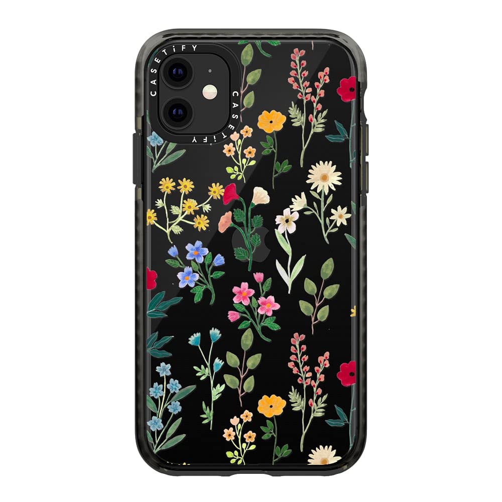 Casetify Impact Case For Iphone 11 - Spring Botanicals 2 - Clear Black