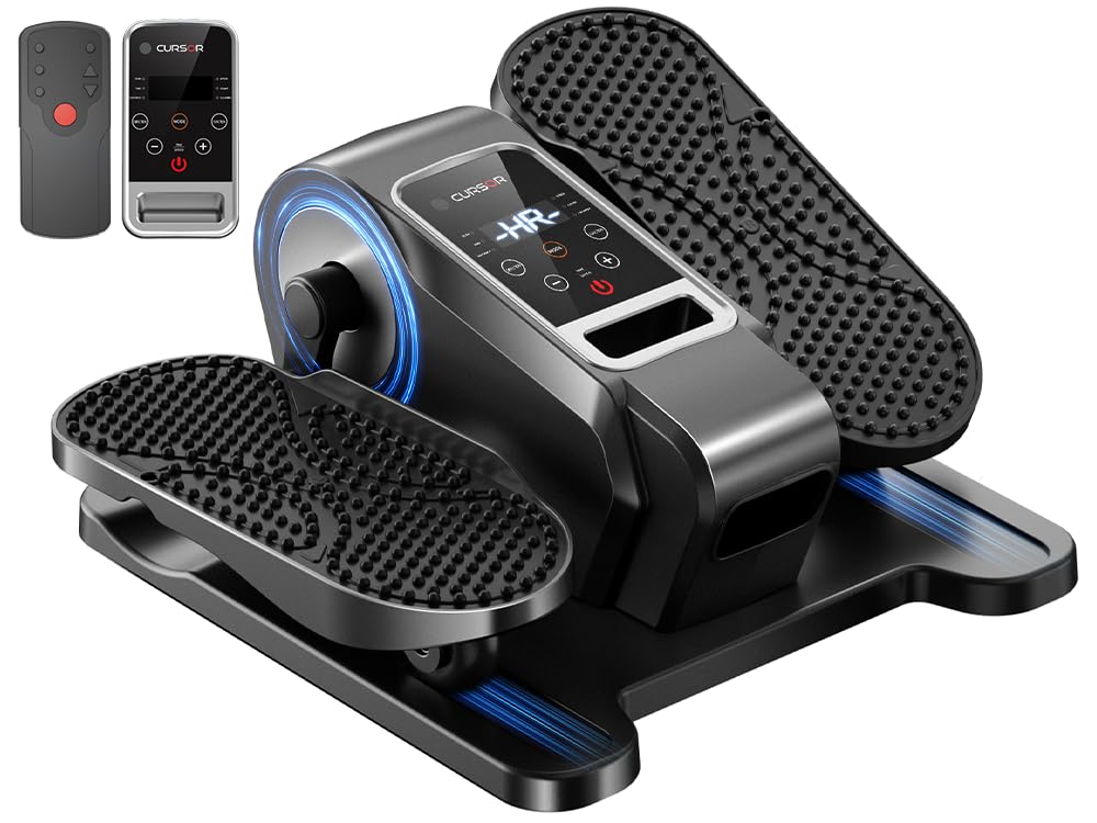 Under Desk Elliptical Machine, Electric Seated Pedal Exerciser, Mini Elliptical Leg Exerciser with Remoter, 12 Level Speeds, For