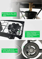 9Trading Cast Iron Free Stand Lp Propane Double Burner Cooking Stove Range Outdoor Cooker
