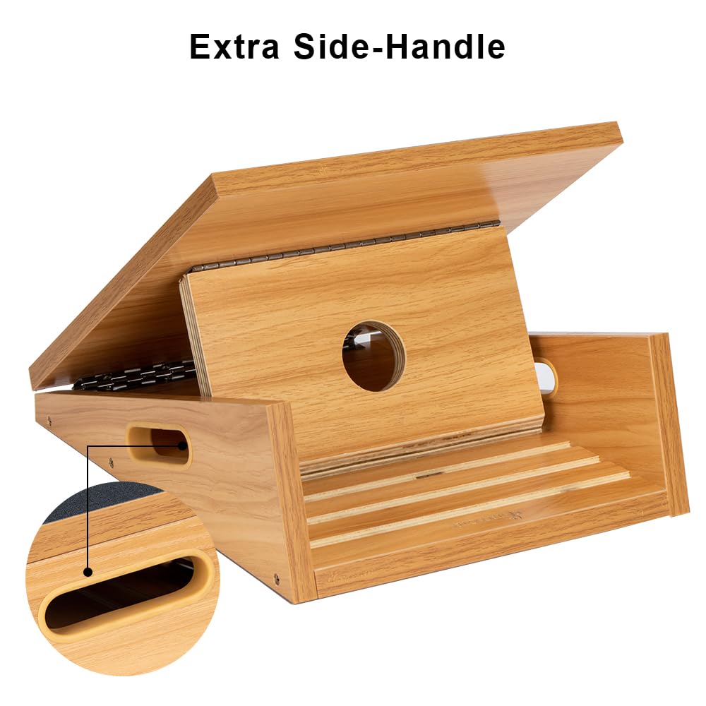Strongtek Professional Wooden Slant Board, Adjustable Incline Board, And Calf Stretcher, Stretch Board - Extra Side-Handle Desig