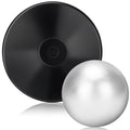 Zealor 2Pcs Iron Shot Put Set 1Kg Shot Put Rubber Discus Black Shot Put 8Lbs Shot Put Ball School Track And Field Equipment For