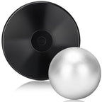 Zealor 2Pcs Iron Shot Put Set 1Kg Shot Put Rubber Discus Black Shot Put 8Lbs Shot Put Ball School Track And Field Equipment For