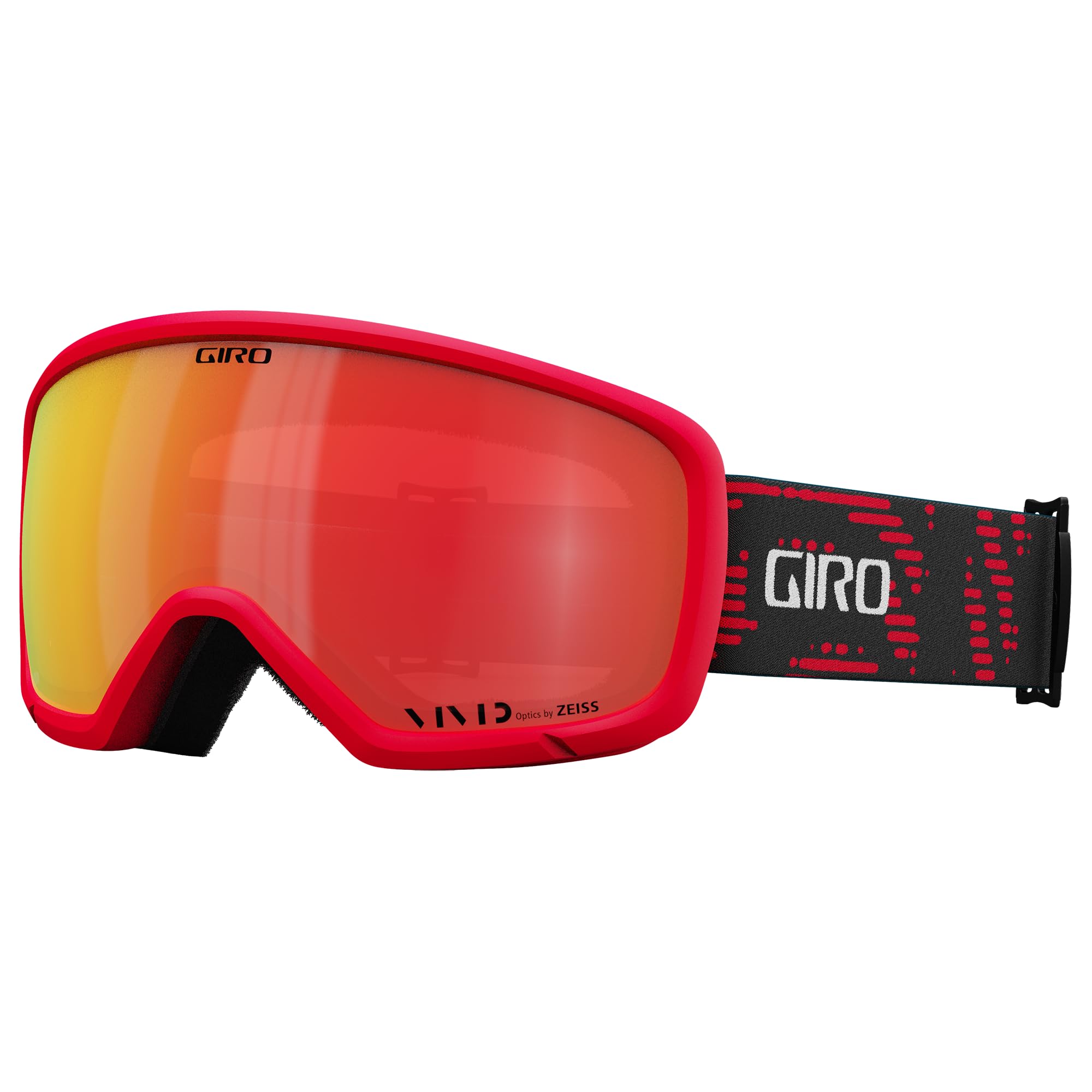 Giro Ringo Ski Goggles - Snowboard Goggles for Men, Women & Youth - Red Reverb Strap with VIVID Ember Lens