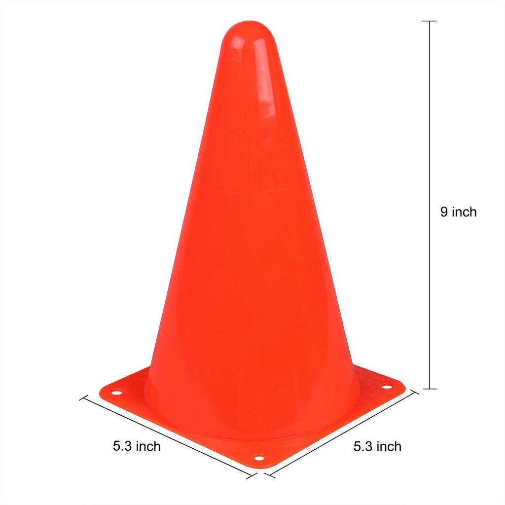 Cartman 9 Inch 12 Pack Plastic Training Cones Traffic Cones, Indoor Outdoor And Festive Events Field Marker Agility Cones For So