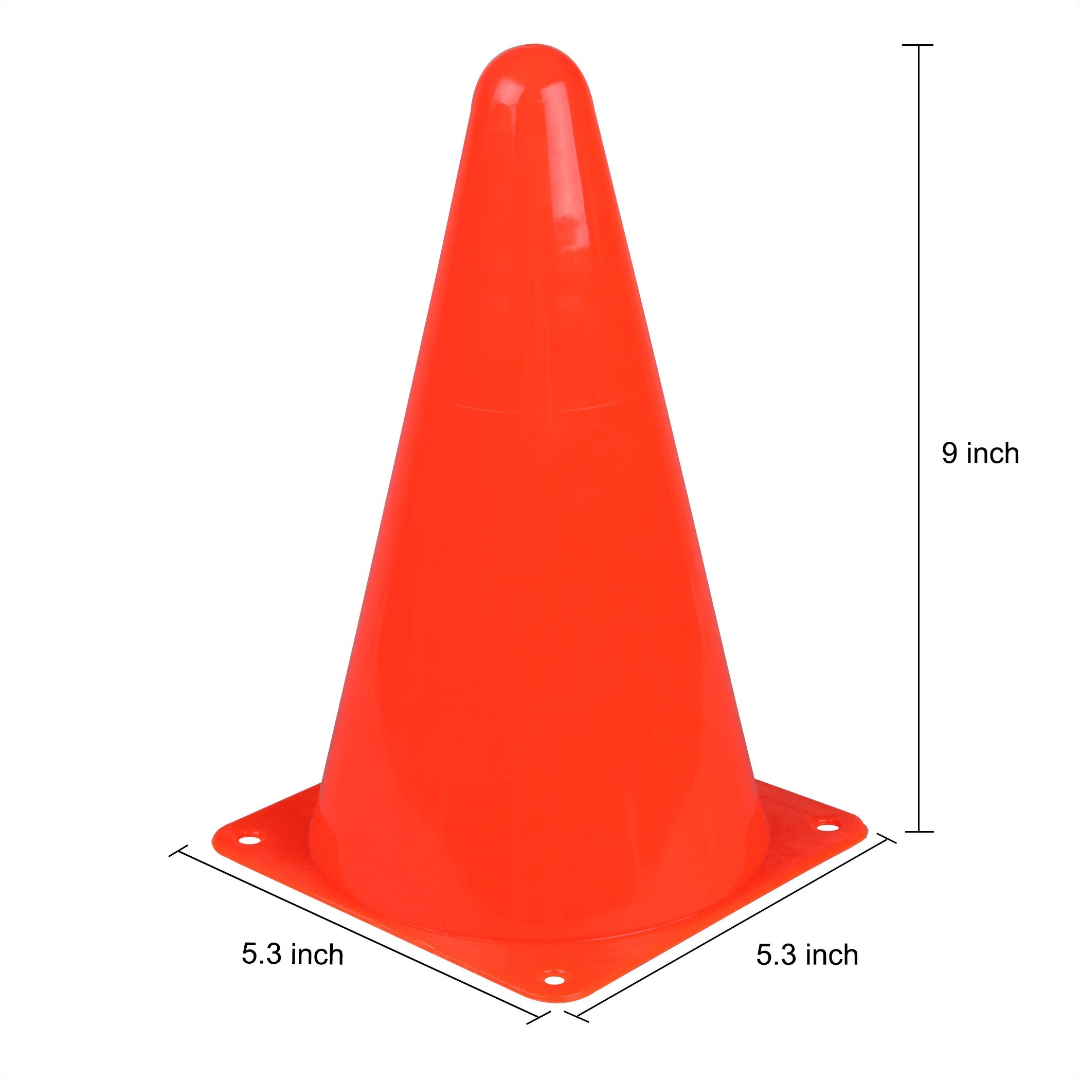 Cartman 9 Inch 12 Pack Plastic Training Cones Traffic Cones, Indoor Outdoor And Festive Events Field Marker Agility Cones For So