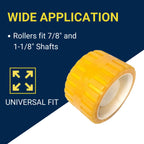 Tie Down Engineering 86144 5'''' Pvc Ribbed Wobble Roller Kit 4-Pk, Yellow, Standard
