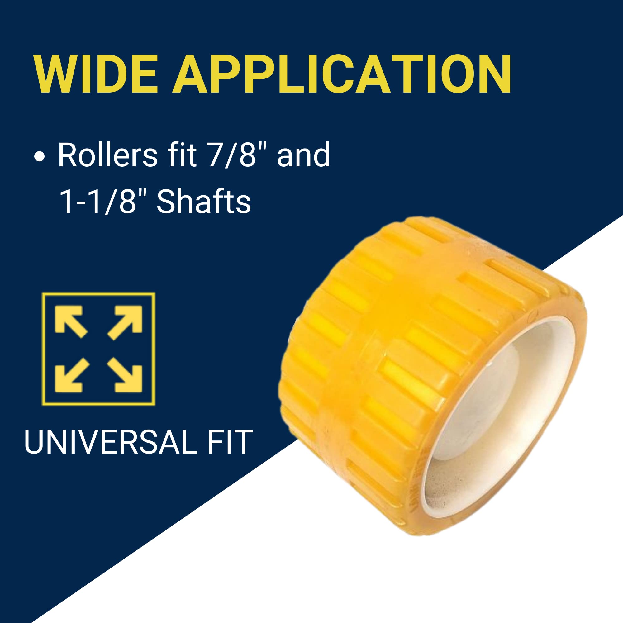 Tie Down Engineering 86144 5'''' Pvc Ribbed Wobble Roller Kit 4-Pk, Yellow, Standard