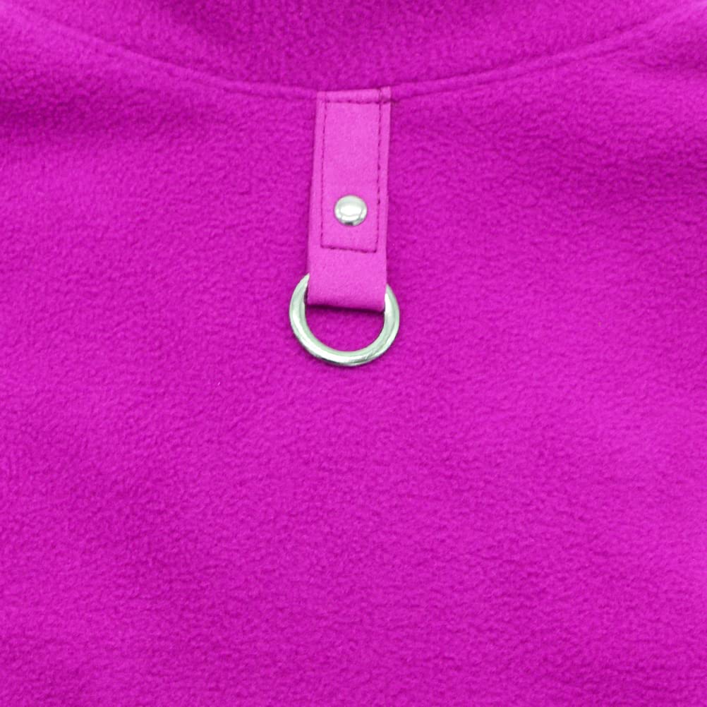 Dog Fleece Vest Soft Winter Jacket Sweater With D-Ring Leash Cold Weather Coat Hoodie For Small Medium Large Dogs Purple Small