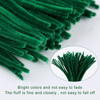 Zxiixz 100 Pcs Pipe Cleaners, Dark Green Chenille Stems Creative Craft Pipe Cleaners For St Patricks Day Christmas Crafts Decora
