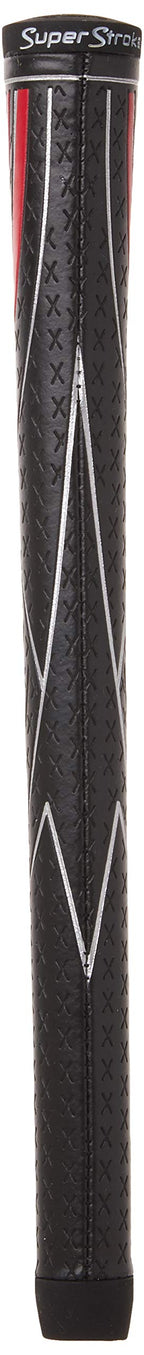Superstroke Cross Comfort Golf Club Grip, Black/Red (Midsize) | Soft & Tacky Polyurethane That Boosts Traction | X-Style Surface