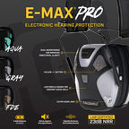 Caldwell E-Max Pro Electronic Hearing Protection 23-24 Nrr - Adjustable Lo Pro Earmuffs For Shooting, Hunting And Range, Brown