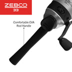 Zebco 33 Max Spincast Reel And Fishing Rod Combo, 6-Foot 6-Inch 2-Piece Rod With Comfortable Eva Handle, Quickset Anti-Reverse R