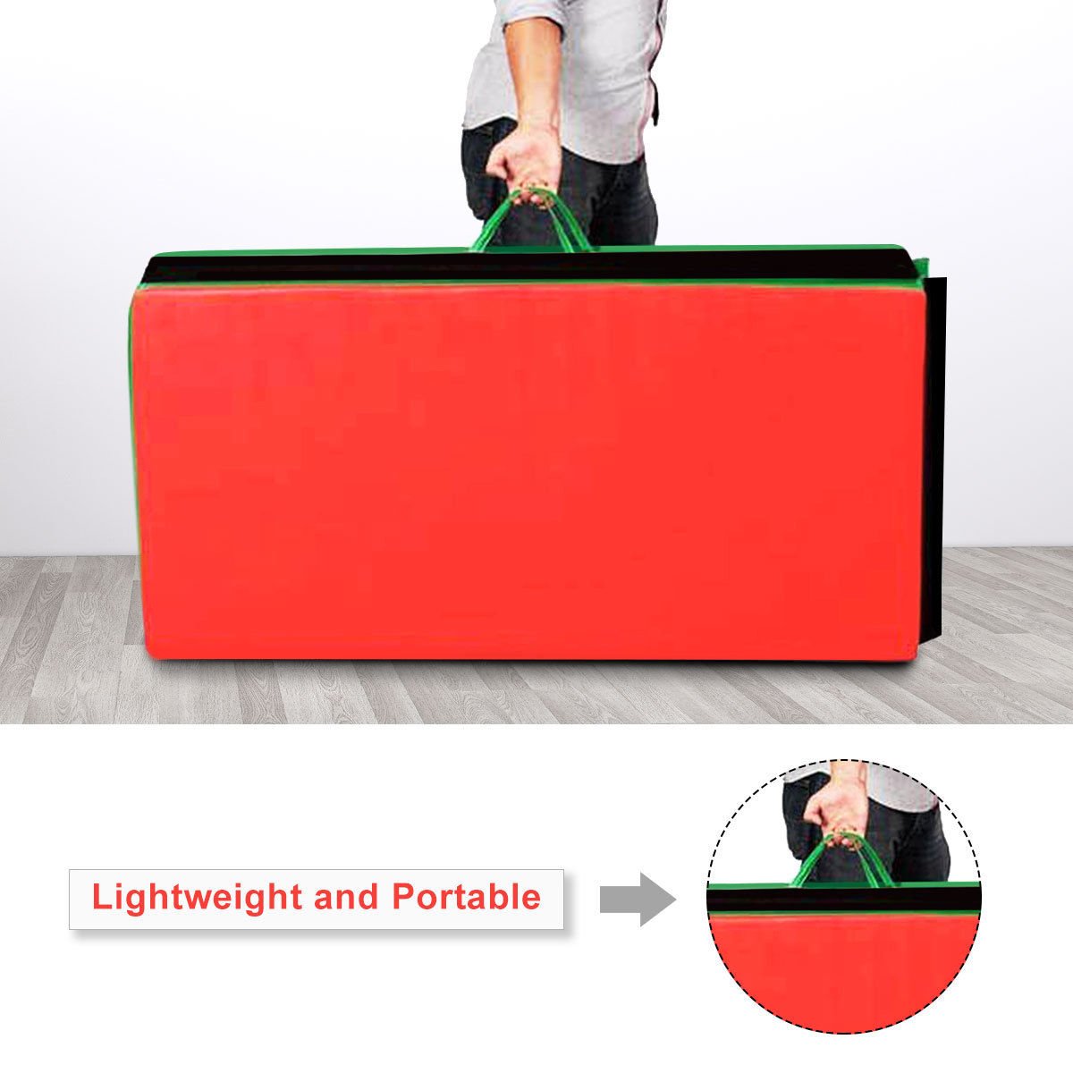 Giantex 4X10X2 Gymnastics Mat Folding Panel Thick Gym Fitness Exercise (Multicolor), 4X10X2