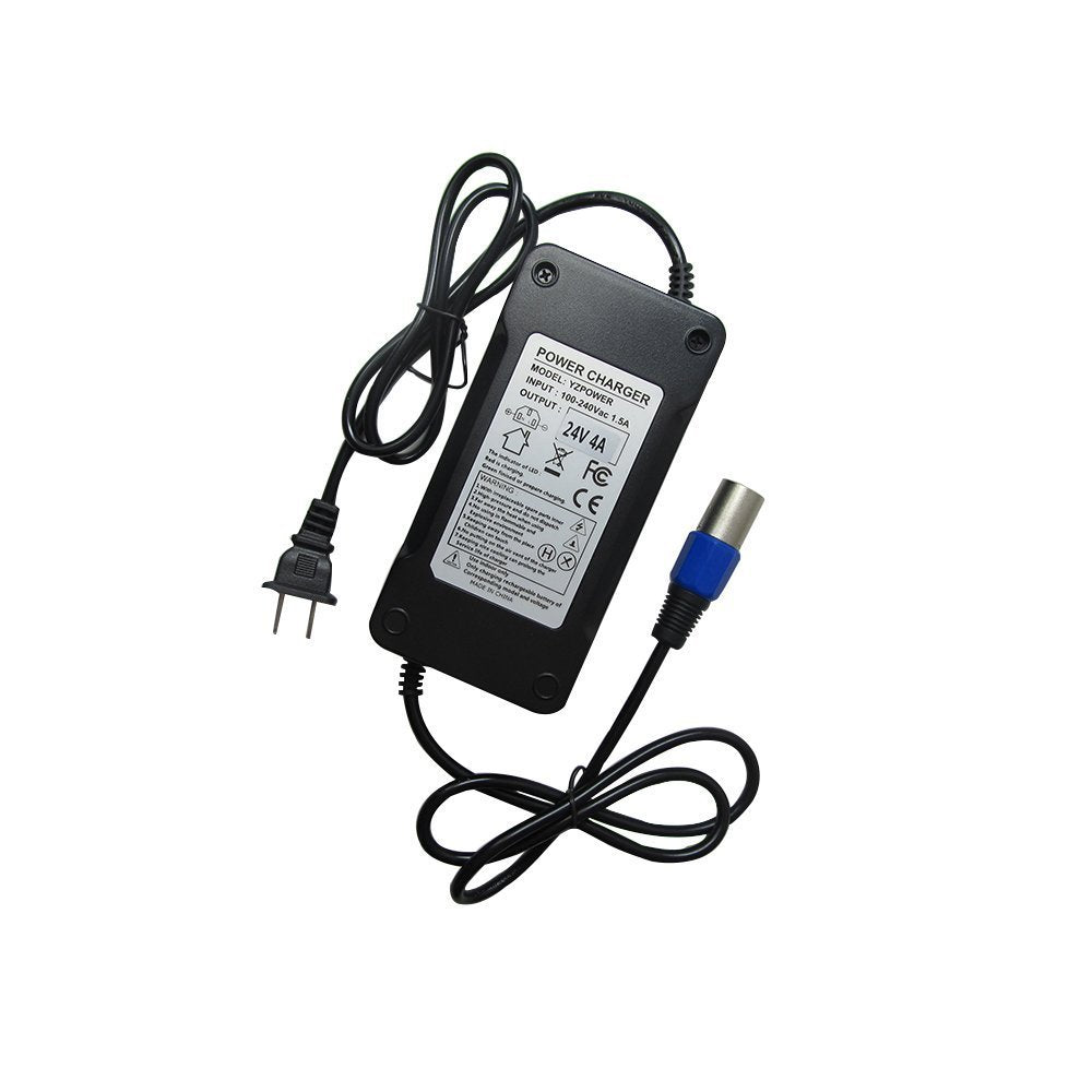 Abakoo 24V 4A Battery Charger For Jazzy,Go-Go Pride Ezip 400 500 650 750 900 Mountain Trailz Izip I25 Izip I300 Izip I350 Izip I