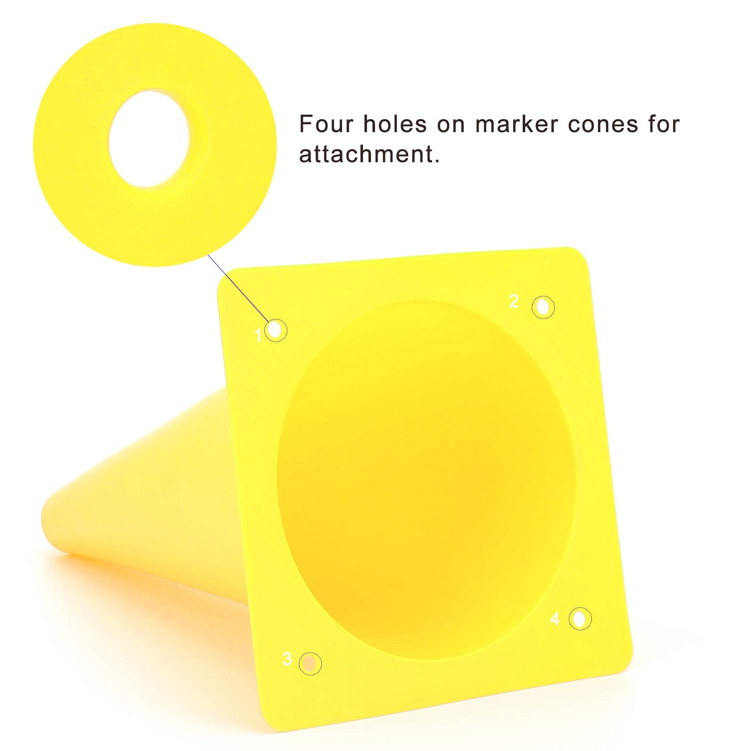 12 Inch Yellow Traffic Training Cones, Plastic Safety Parking Cones, Agility Field Marker Cones For Soccer Basketball Football D