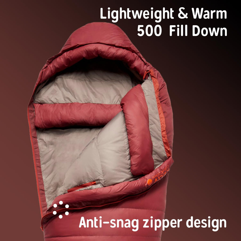Kelty Cosmic 0 Down Mummy Sleeping Bag - 550 Fill Duck Down Winter Backpacking Sleeping Bag, Regular