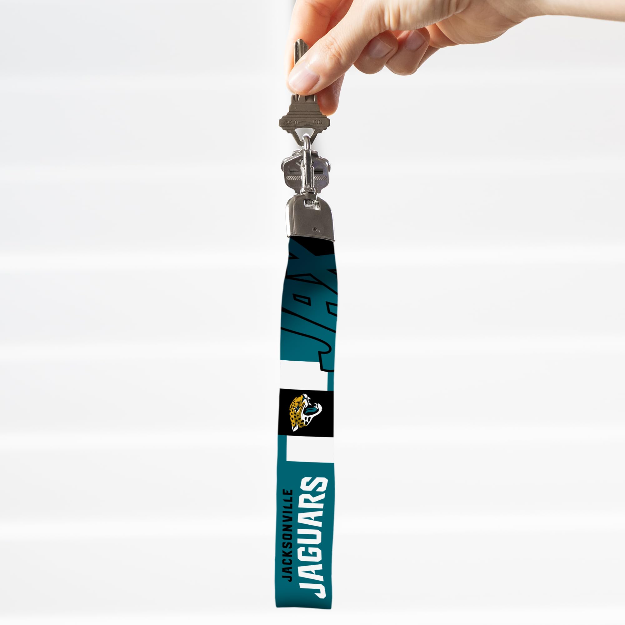 Rico Industries Nfl Football Jacksonville Jaguars Standard Wrist Lanyard Key Chain, Cute Wristlet Strap Keychain Holder For Wome