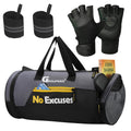 Groupers 2025L Gym & Travel Duffle Bag Combo  Black Sports Overnight Bag (432523 Cm) For Men & Women + 21inch Wrist Wraps & Worko