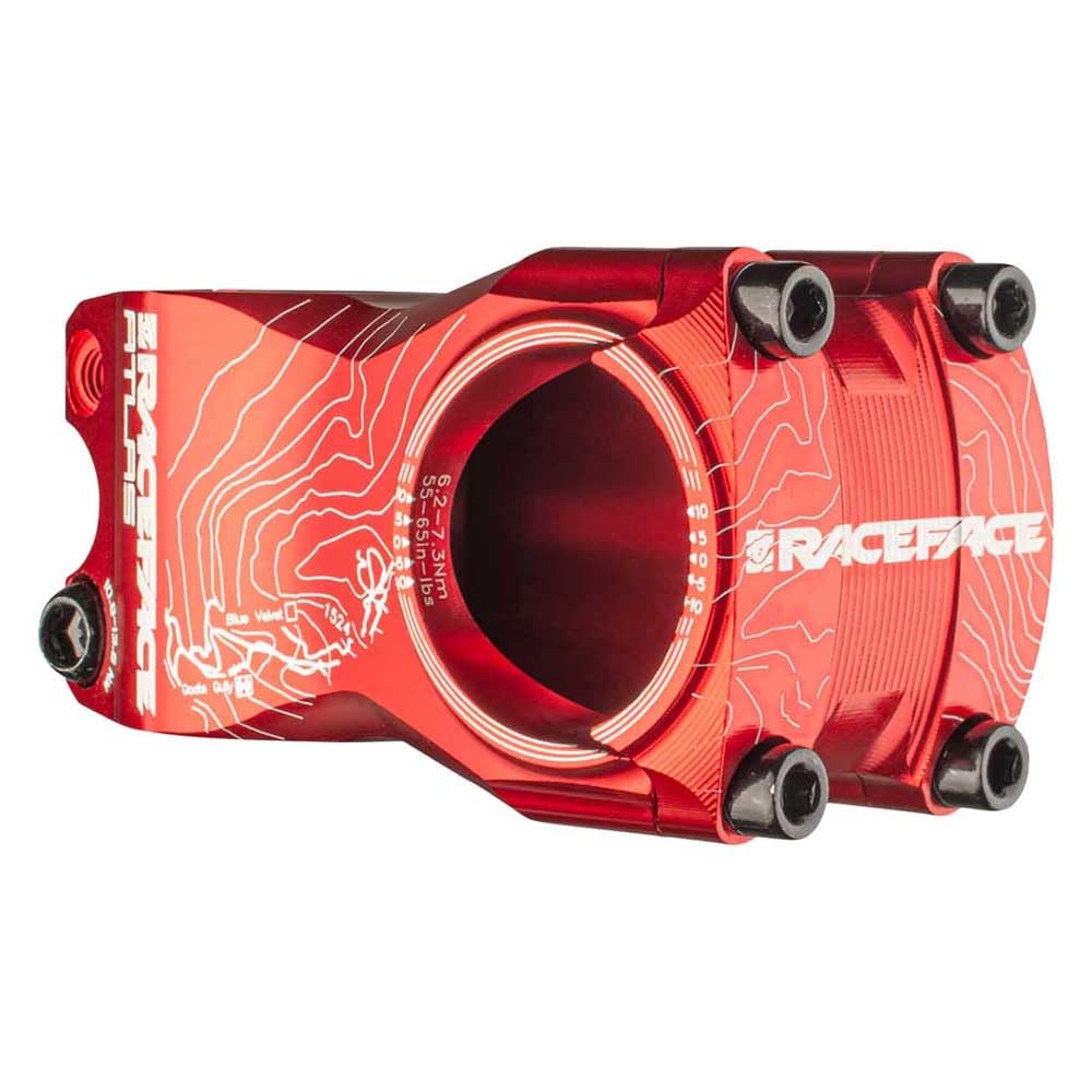 Race Face Atlas Mountain Bike Stem (Red, 31.8-Mm Clamp, 50-Mm, 1-1/8-Inch)