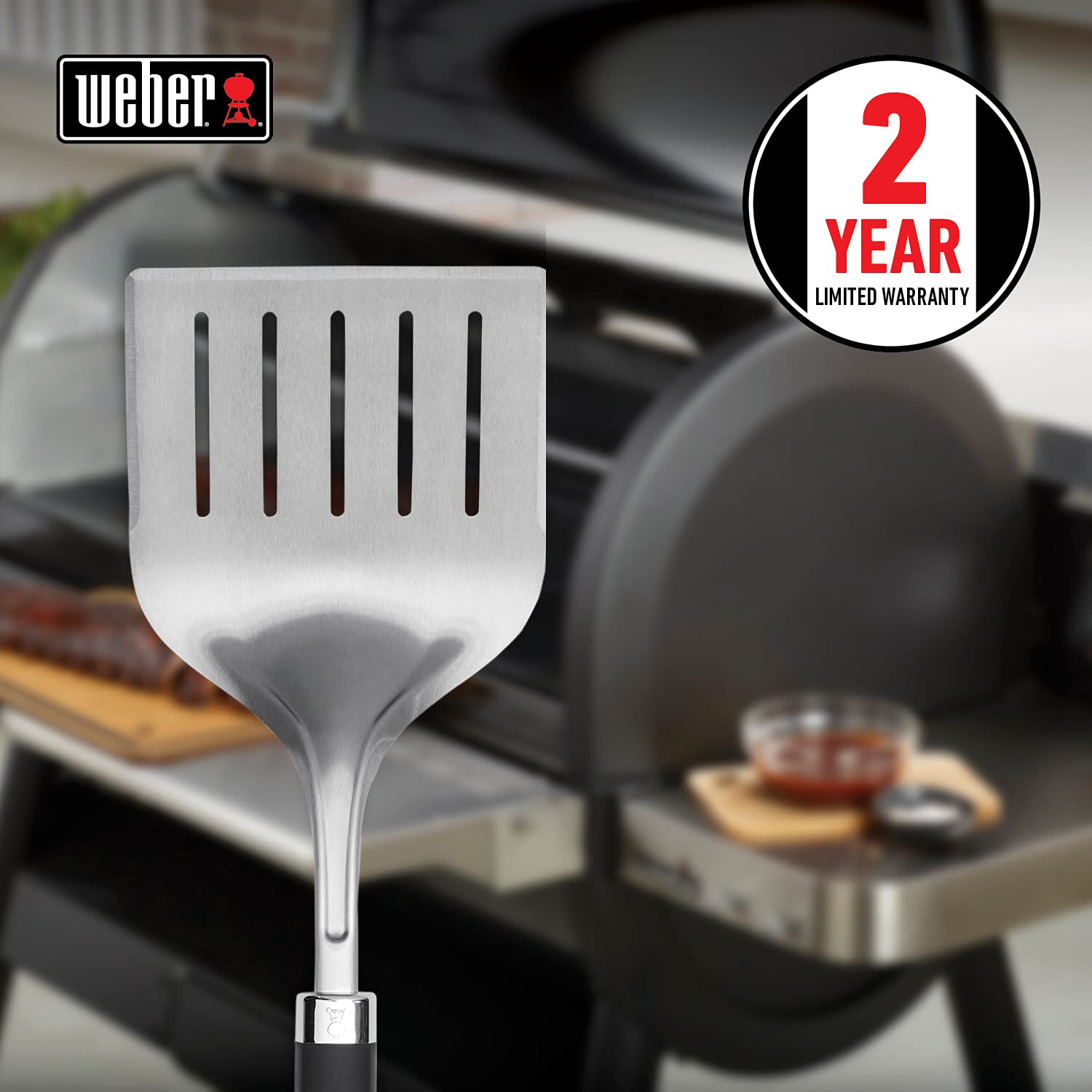 Weber Precision Grill Wide Spatula, Silverblack