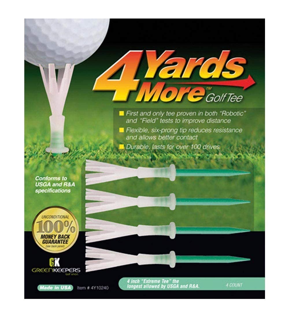4 Yards More Golf Tee - 4'' Extreme (4 Green Tees)